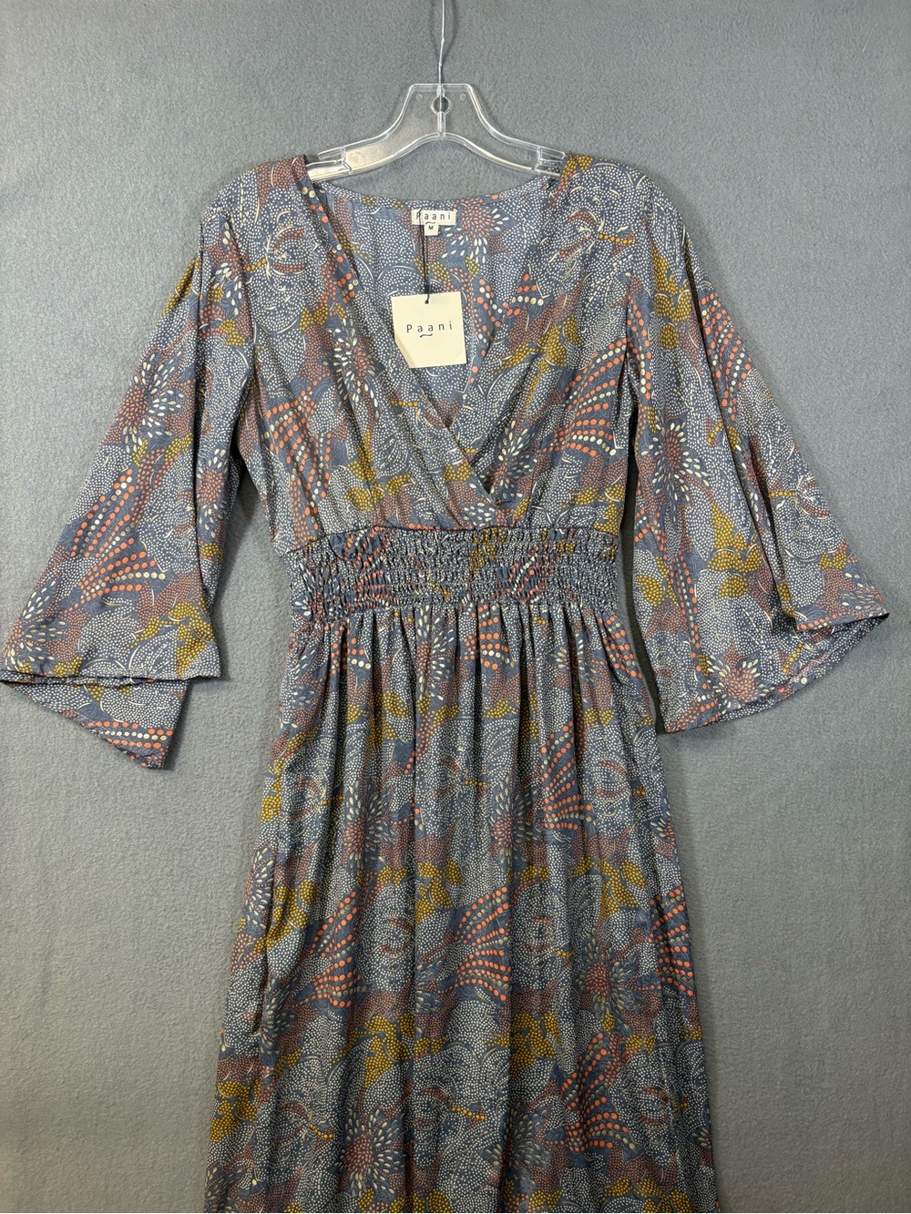 NWT Paani Boho Long Dress Muted Florals Sz. M